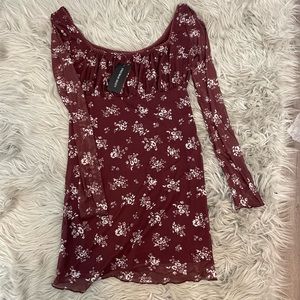 Burgundy floral dress